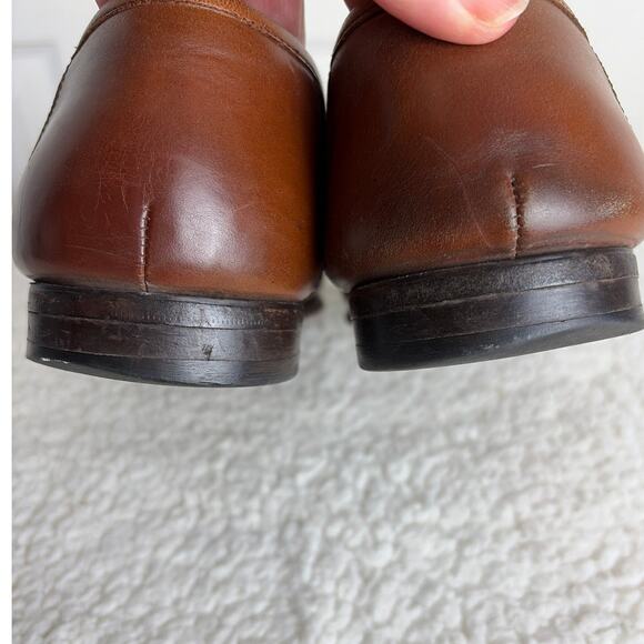 Florsheim Loafers Brown Leather Rattan Slip On Size 10.5 D 11242 - Picture 9 of 9